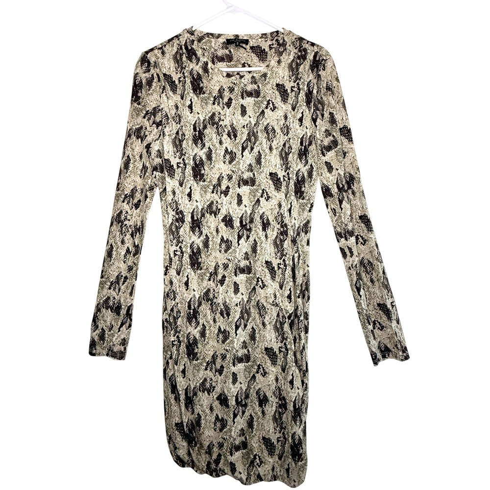 Rag & Bone Poppy Snake Print Draped Mini Dress Size M Long Sleeve